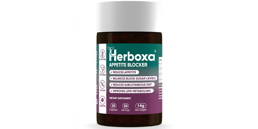 Herboxa® APPETITE BLOCKER | Zawiera 4 aktywne składniki obniżające wahania poziomu glukozy i zachcianki